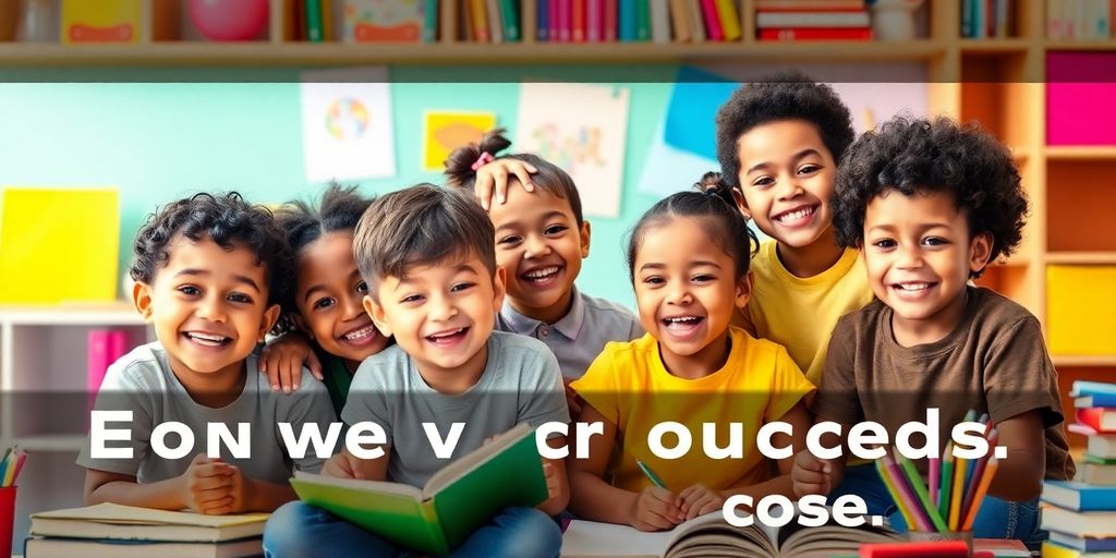 Diverse children joyfully learning and creating together.