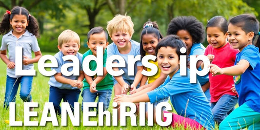Children engaged in a fun leadership activity outdoors.
