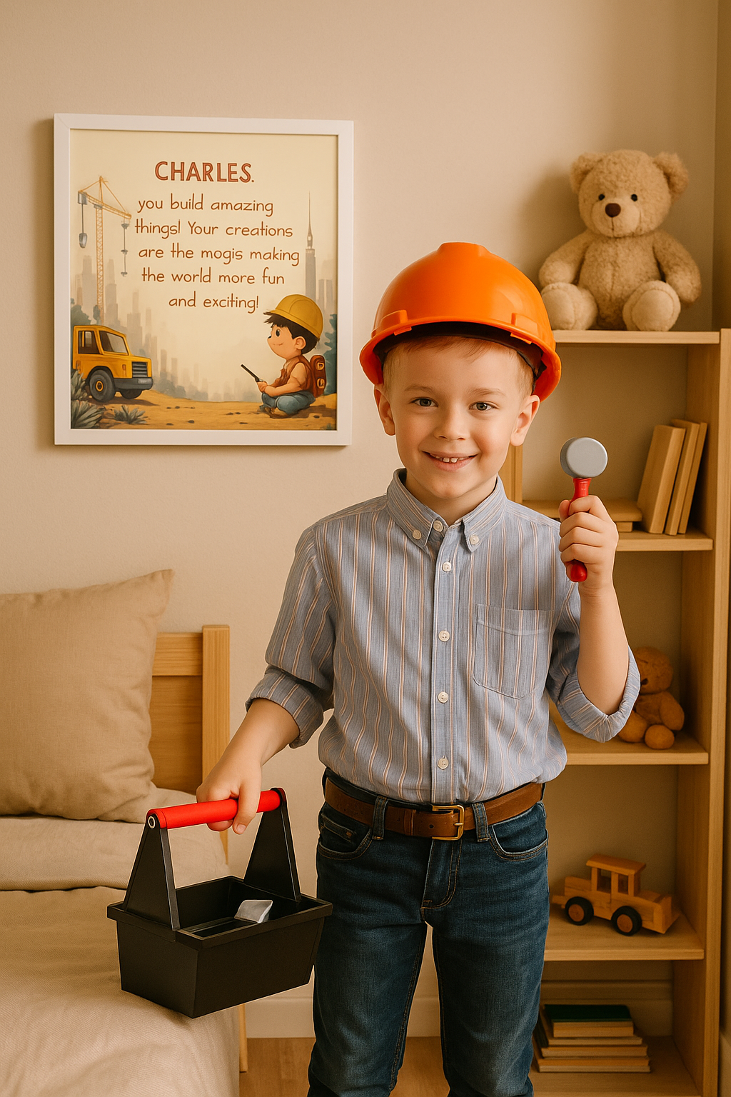 Personalized Builder Quote Poster for Kids - Dream Big