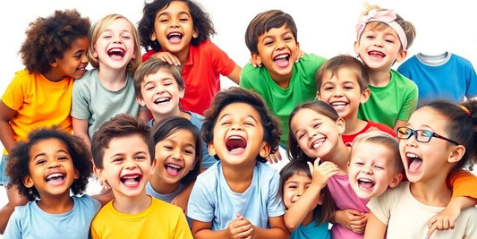 Kids laughing together in fun leadership moments.