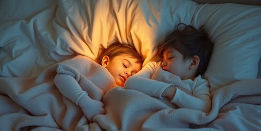 Children peacefully sleeping with cozy blankets.
