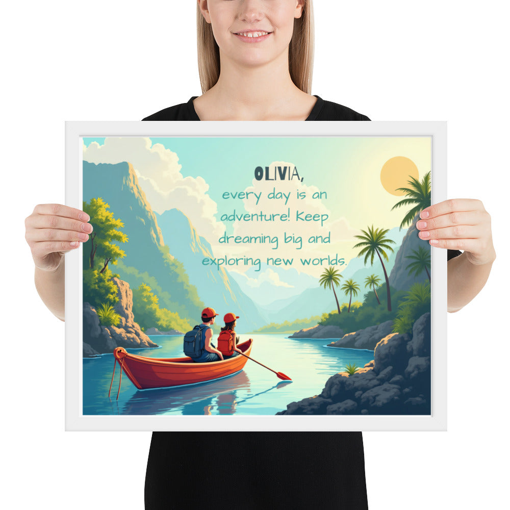 Personalized adventure quote poster for kids with inspiring quotes to spark imagination.
