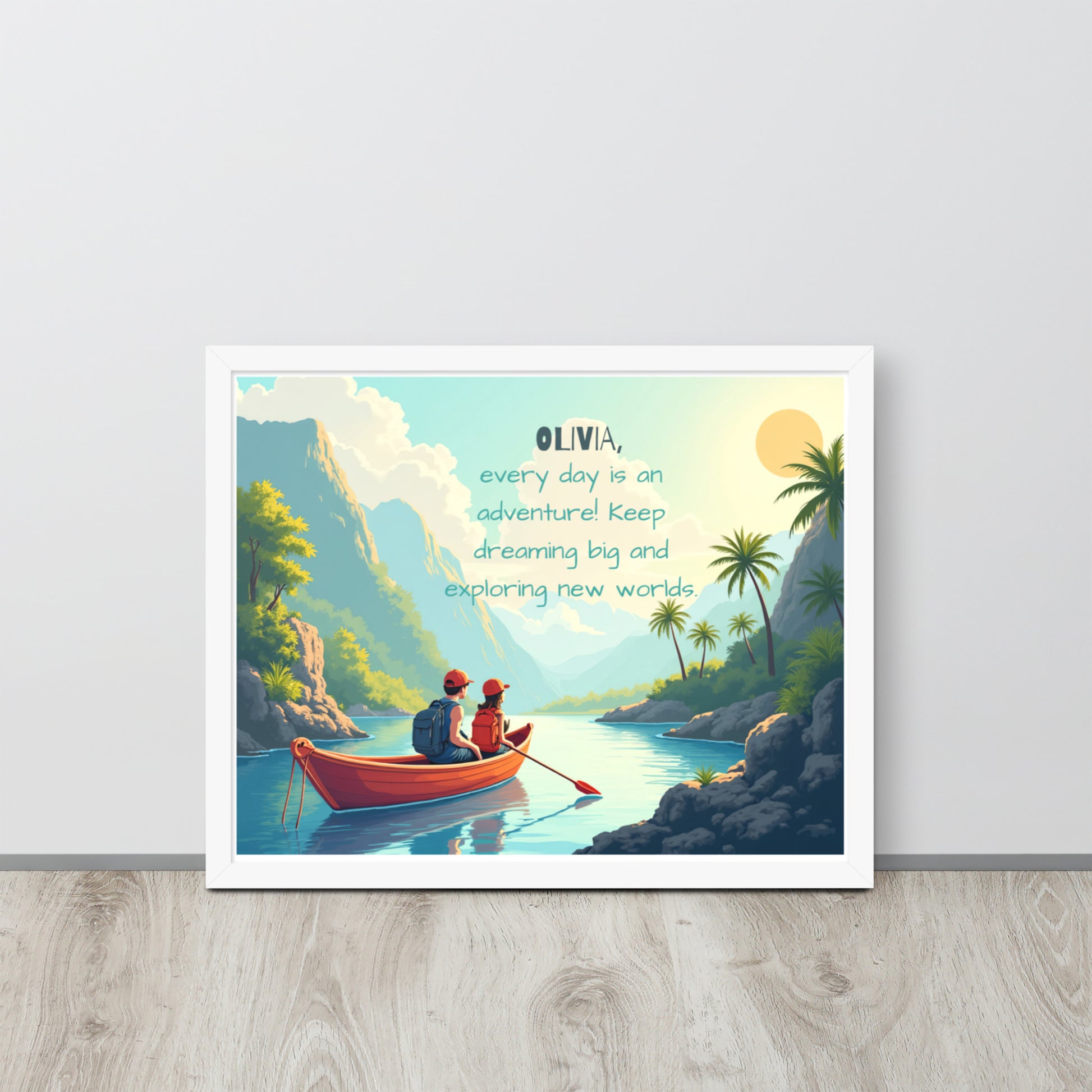 Customized adventure quote poster for kids designed to spark their imagination.