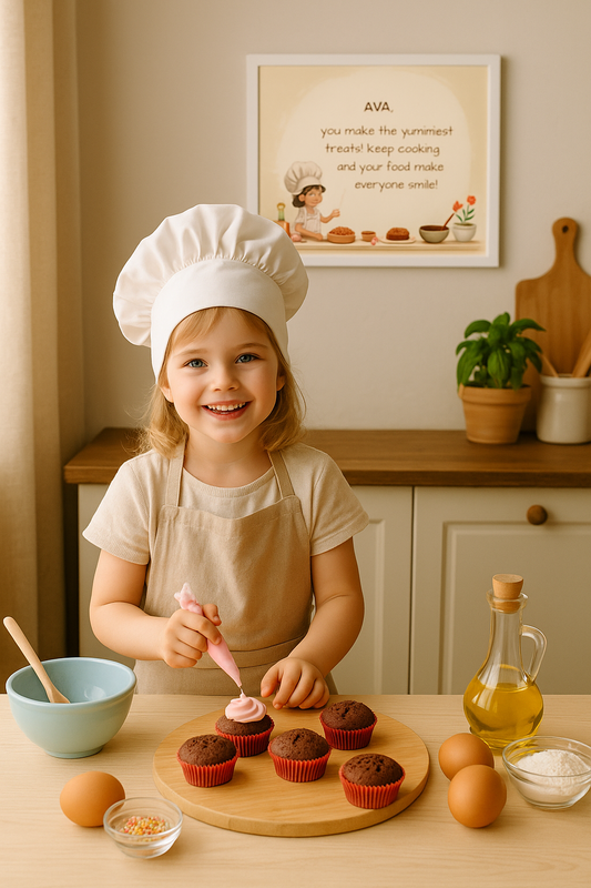 Personalized Chef Quote Poster for Kids - Cook with Passion