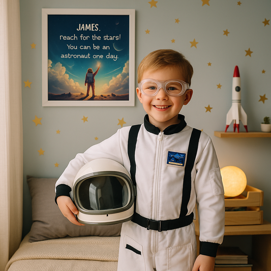 Personalized Space Explorer Quote Poster for Kids - Dream Big