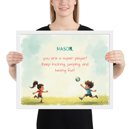 Customized athlete quote poster for kids inspiring sportsmanship and team spirit.