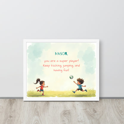 Athlete-themed personalized quote poster for kids designed to build team spirit and motivation.