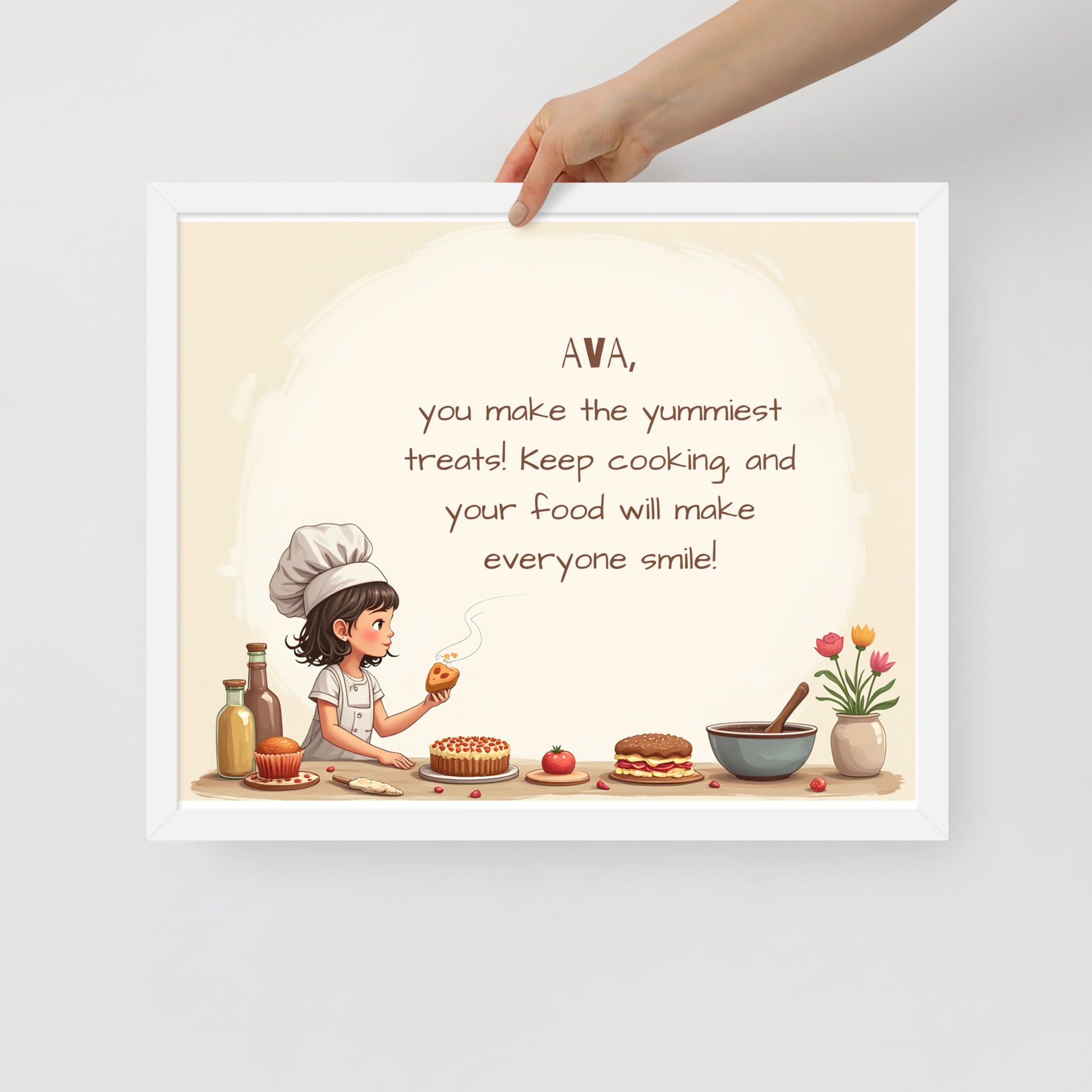 Chef-themed personalized quote poster for kids designed to spark culinary creativity and passion.