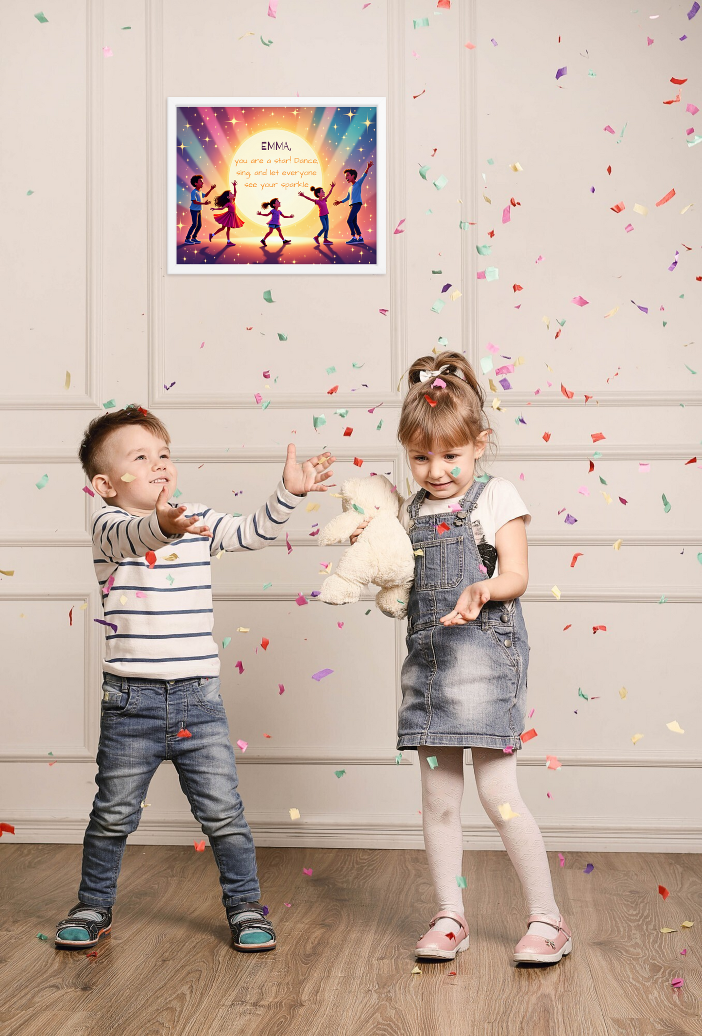 Personalized performer quote poster for kids to inspire them to shine bright and express themselves.