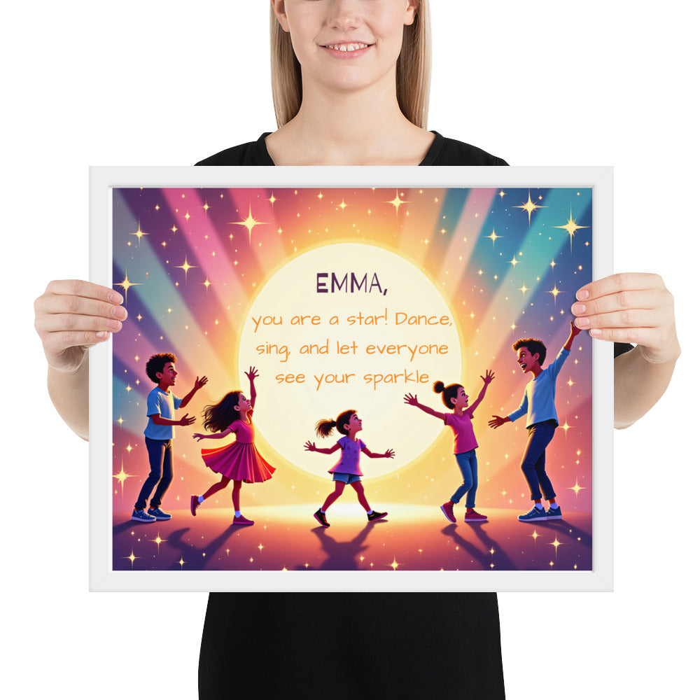 Customized performer quote poster for kids encouraging creativity and confidence to shine.