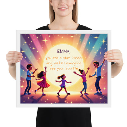 Customized performer quote poster for kids encouraging creativity and confidence to shine.