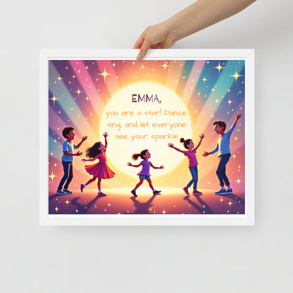 Performer-themed personalized quote poster for kids designed to spark self-expression and brightness.