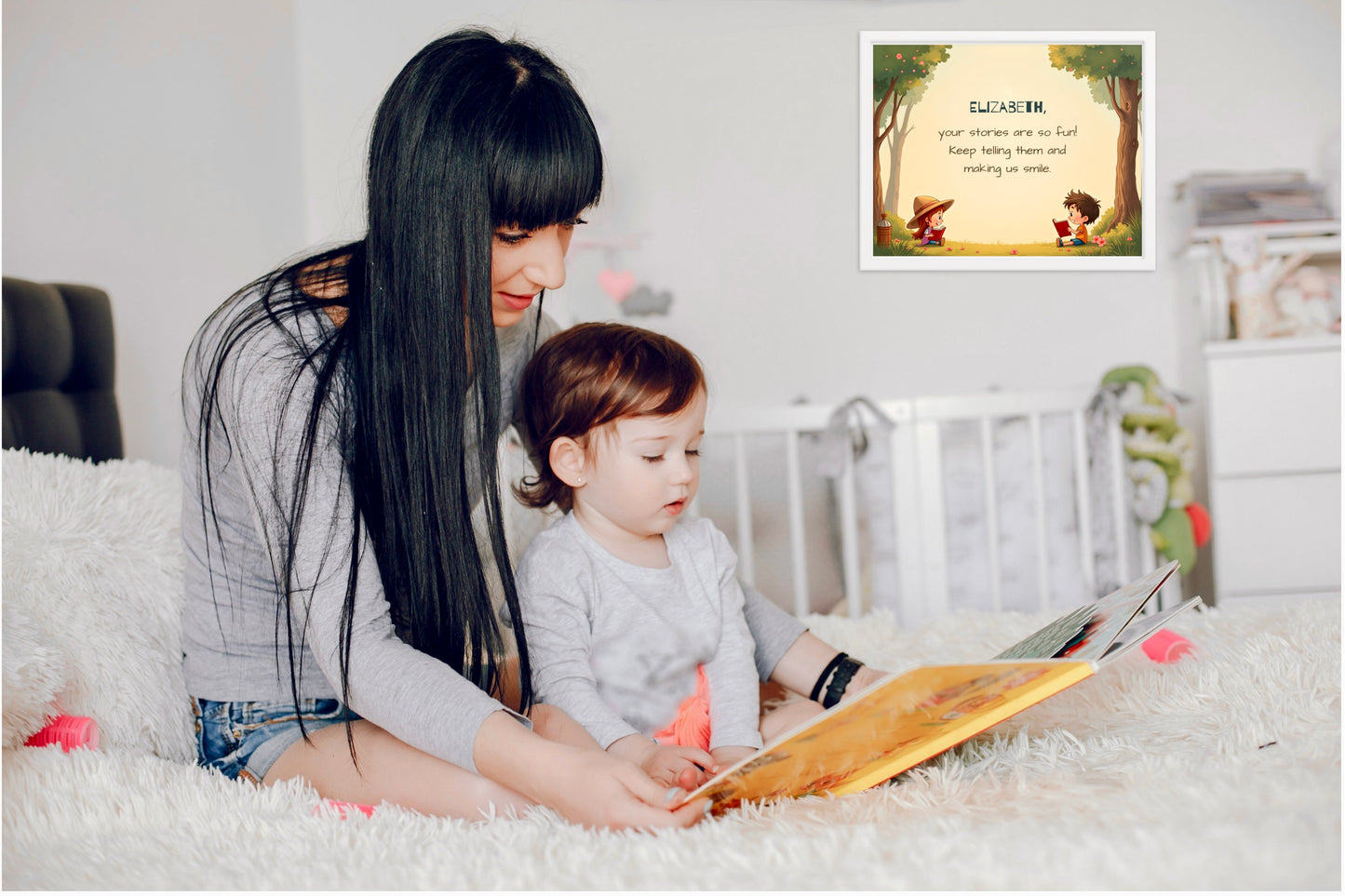 Personalized storyteller quote poster for kids to inspire them to spark joy through creative storytelling.