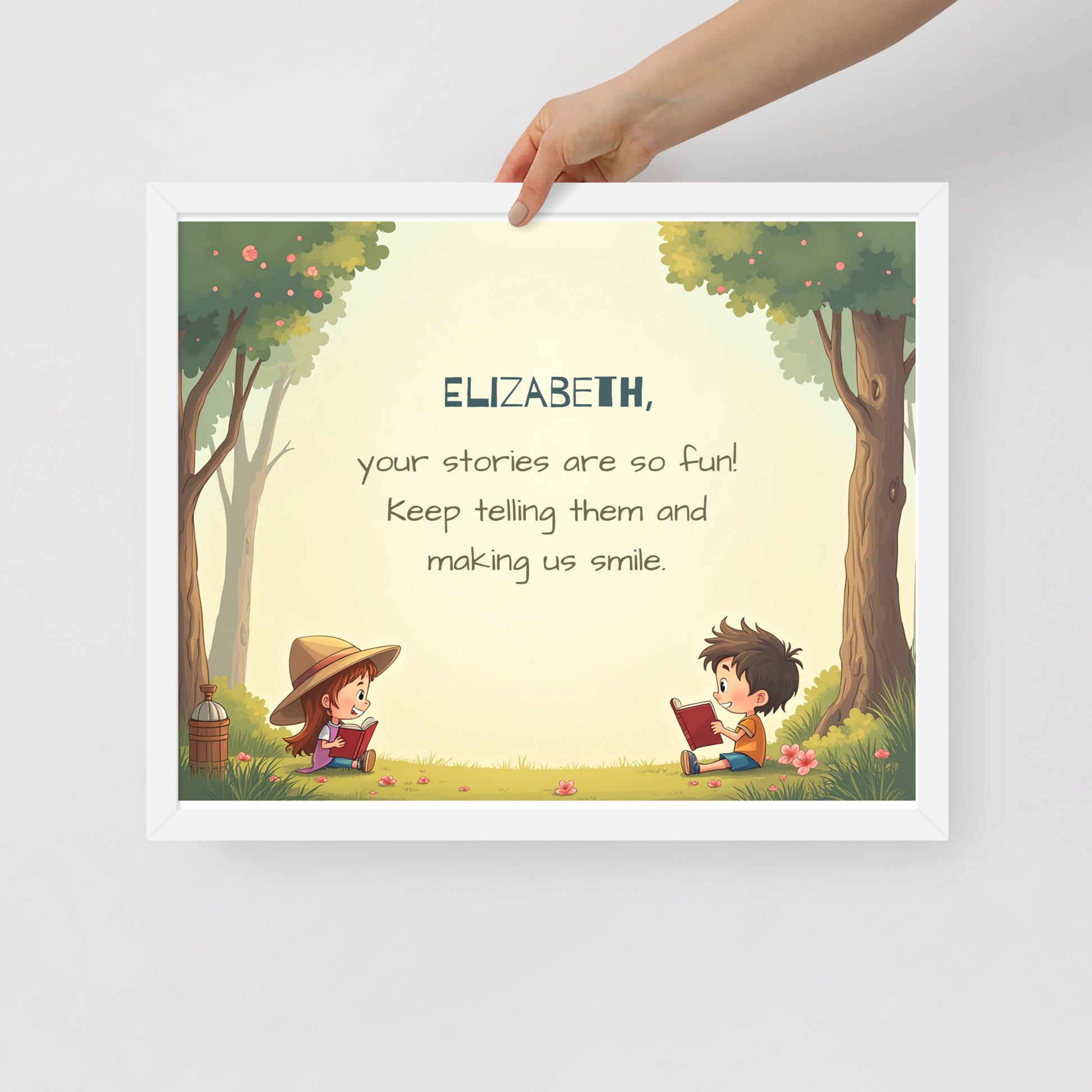 Storyteller-themed personalized quote poster for kids designed to ignite joy and creativity.