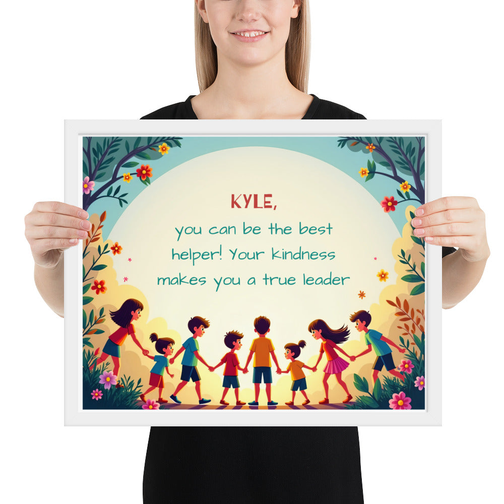Customized leadership quote poster for kids encouraging confidence and future inspiration.